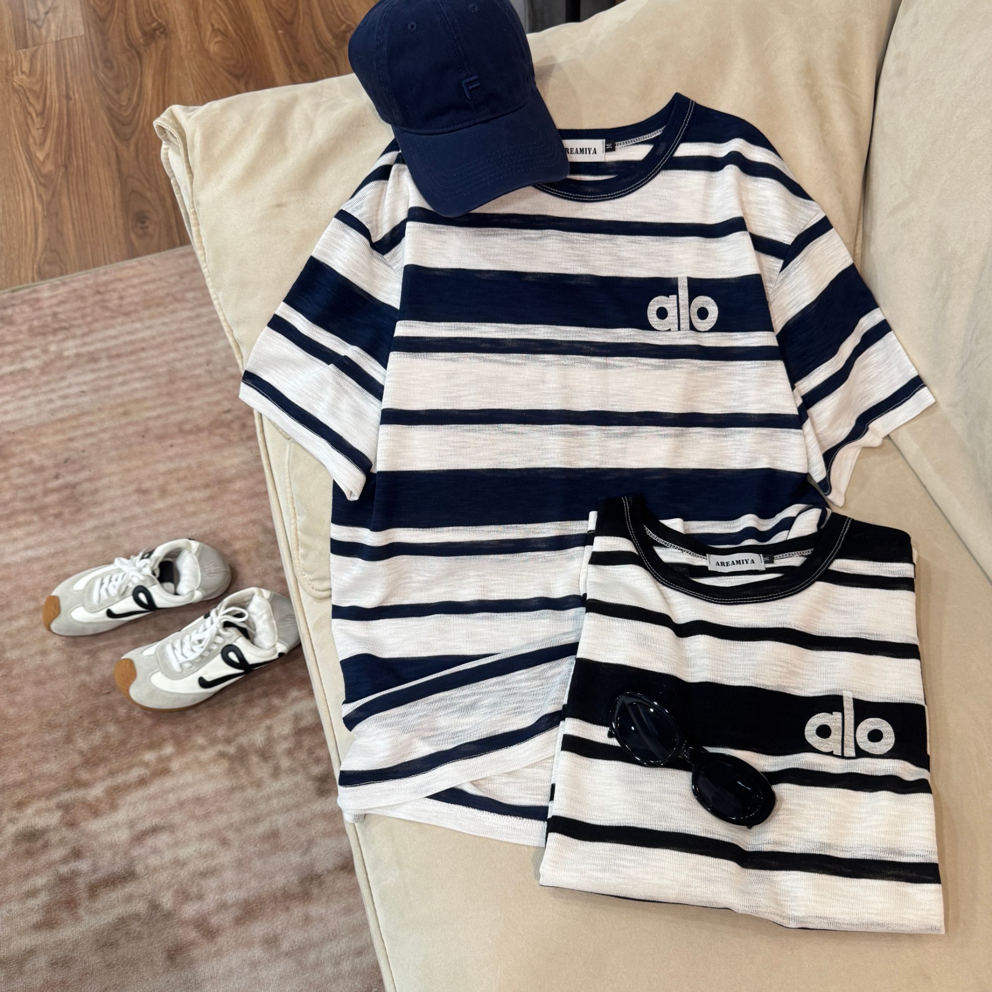 【条纹日常】短袖夏季宽松大版型潮牌字母印花圆领短袖防晒T恤CP328