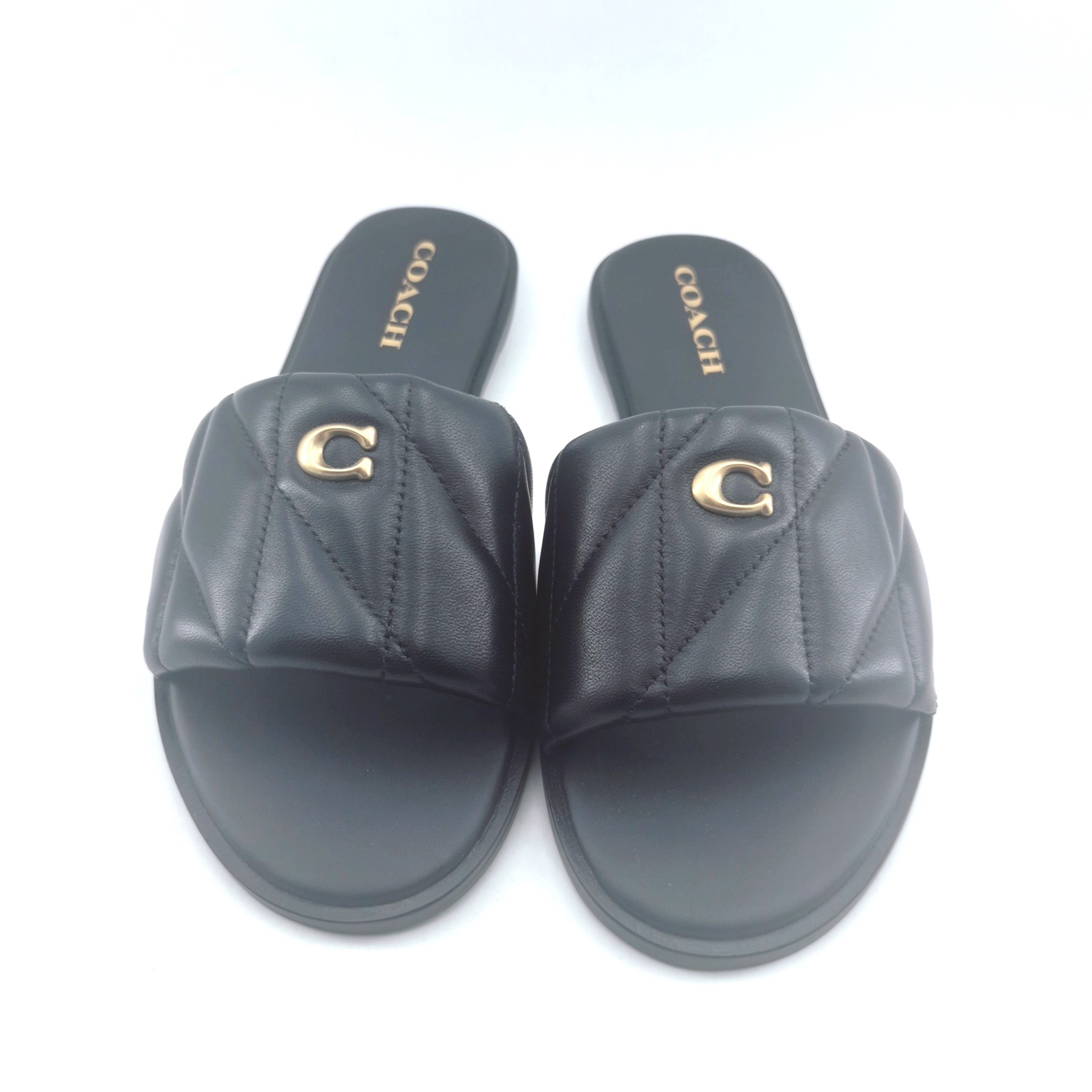 未使用 COACH/蔻驰 39码/coach金标拖鞋