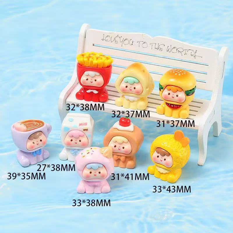 甜品食玩崽崽 萌粒礼盒树脂小摆件diy饰品车载桌面小摆件配件新款