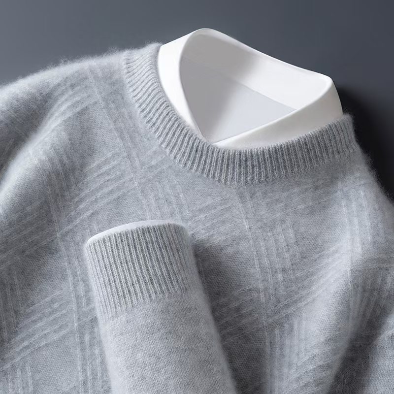 商务标准圆领加厚套头款秋冬纯羊毛衫男款-----ac--116