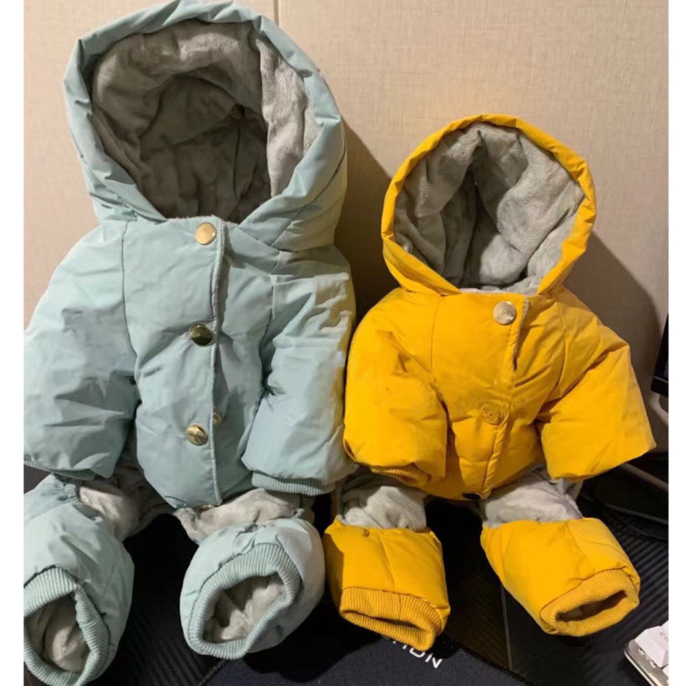 狗狗衣服秋冬新款加绒保暖泰迪比熊小型犬不掉毛小熊四脚棉衣