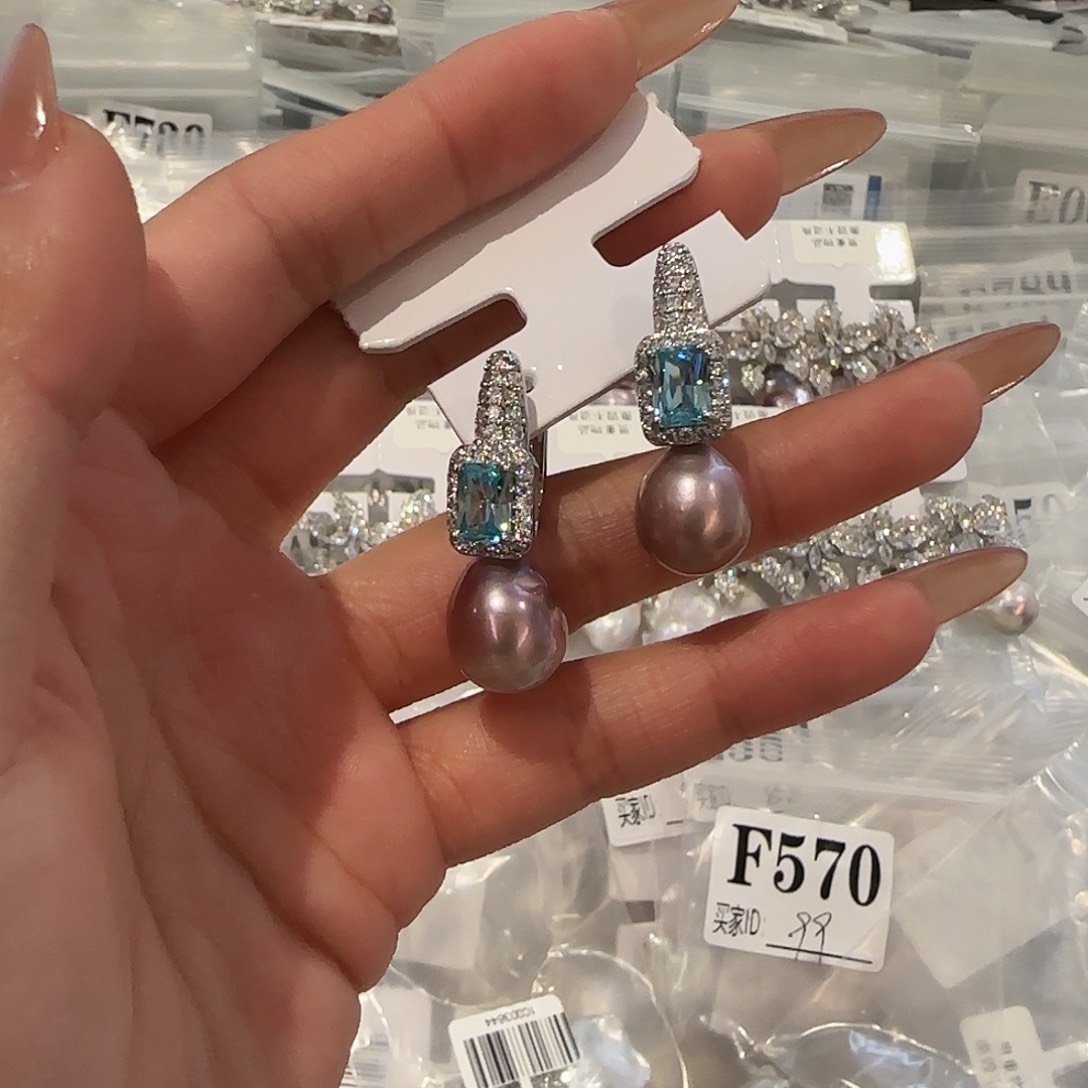 淡水珍珠耳饰合金