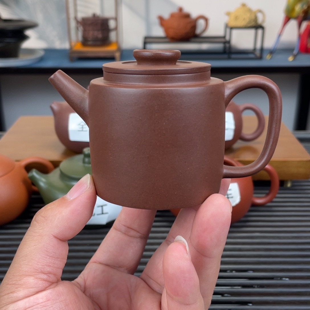 紫砂茶壶紫泥汲直150cc