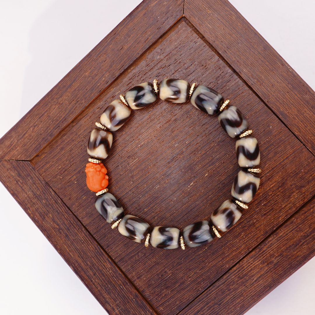 老玛瑙   精品天珠 虎牙手串 貔貅  DZT12032-1