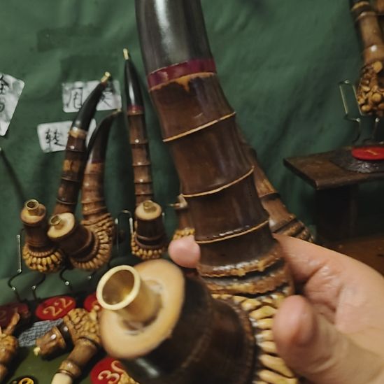 榜***哥贵州特色竹根烟斗工艺品手把件