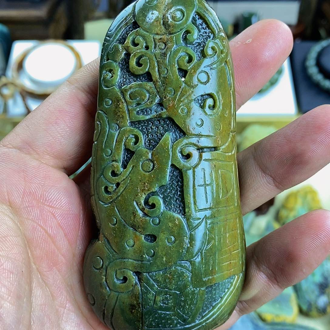 岫岩河磨玉（透闪石质玉）手把未镶嵌