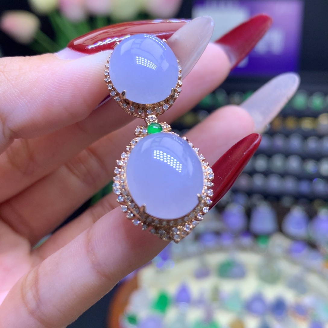 翡翠颈饰18K金镶嵌天然