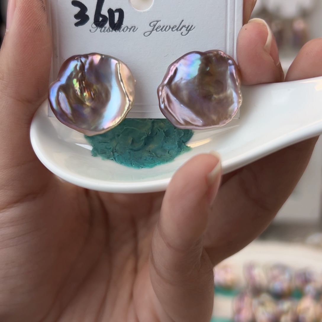 淡水珍珠耳饰银S925镶嵌