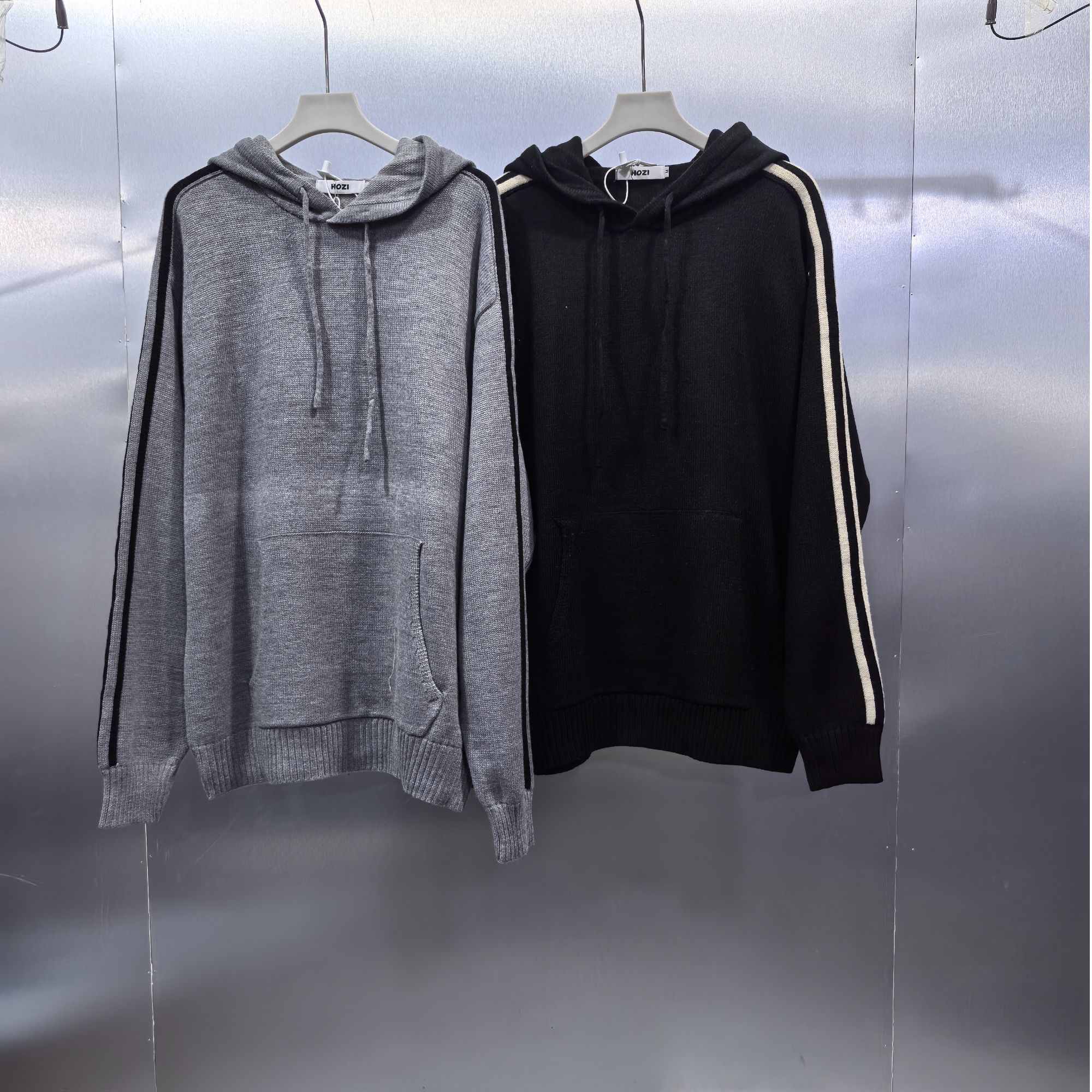 R03-120405-HOZ侧边撞色拼接设计时尚连帽卫衣