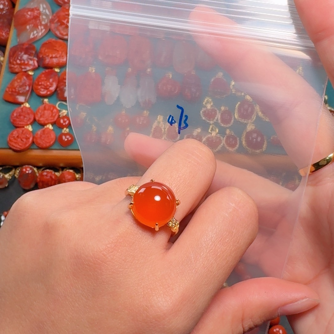 南红玛瑙南红保山冰红银S925镶嵌