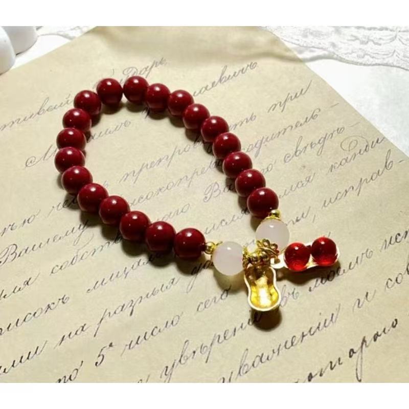 天然辰砂好事花生朱砂单圈（无礼盒）642