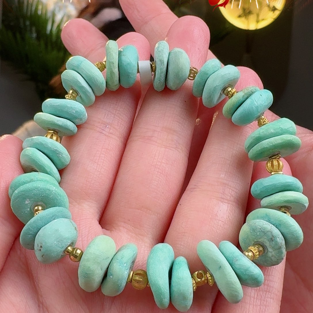 绿松石珠宝奇石18K金镶嵌