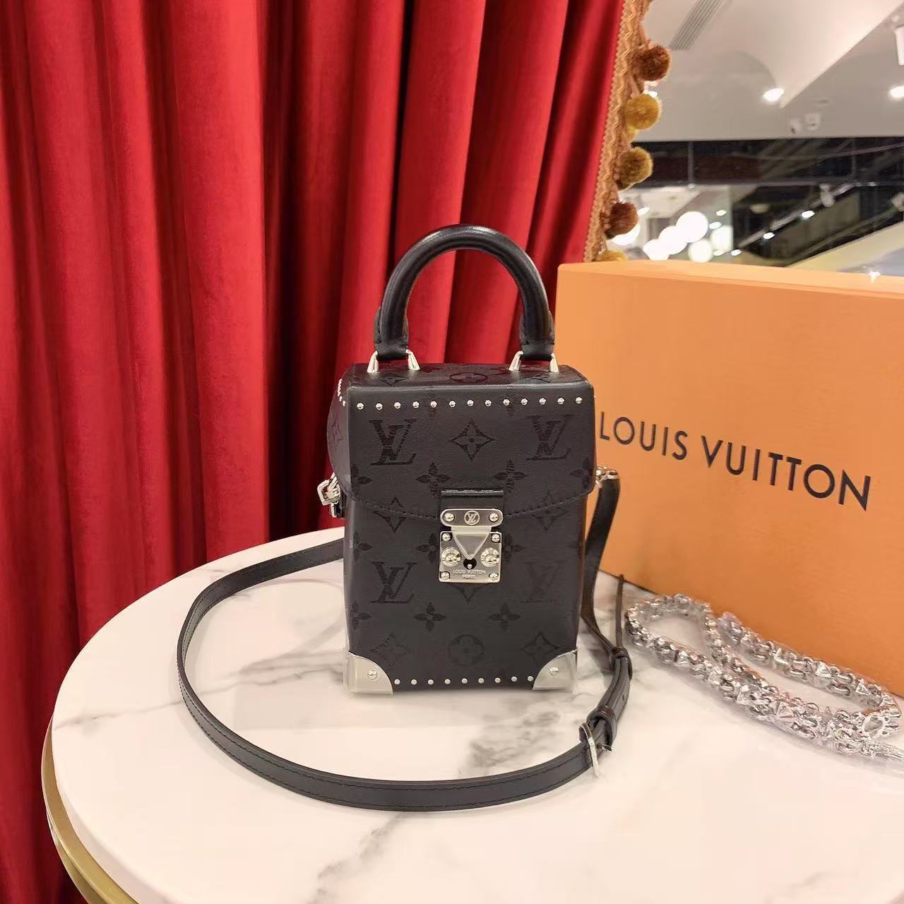 95新 LV GGS丨camera box黑色老花银扣芯片款/35520805