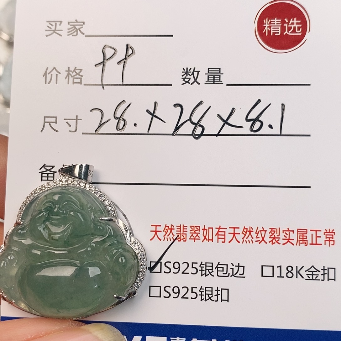 翡翠银S925镶嵌颈饰