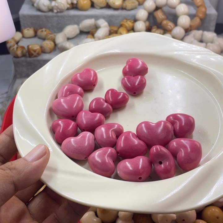 吊坠菩提根/象牙果微瑕象牙果粉爱心十颗