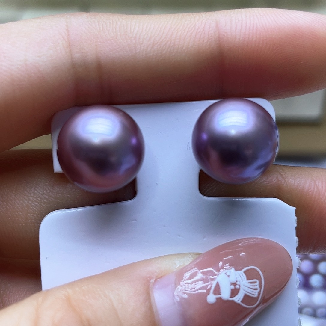 淡水珍珠耳饰银S925镶嵌