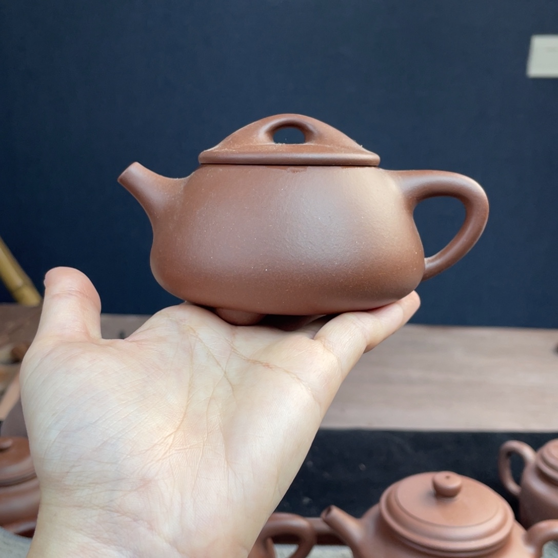 茶壶紫砂全手工底槽清景舟石瓢220cc