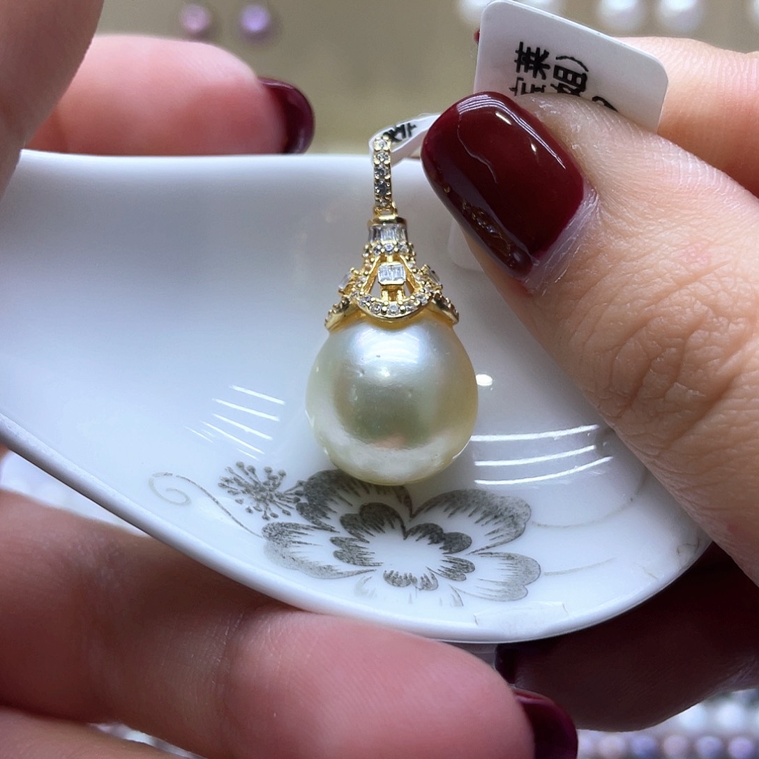 海水珍珠颈饰银S925镶嵌