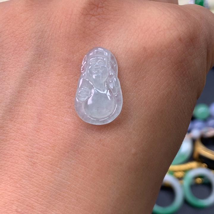 翡翠未镶嵌颈饰财神