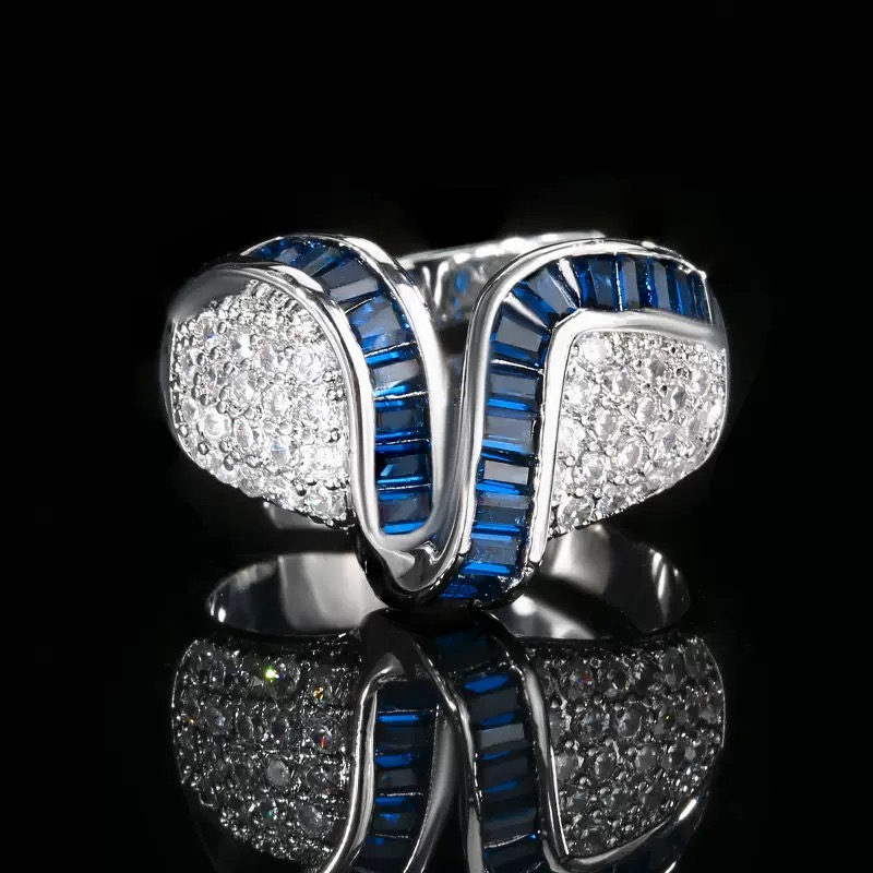 设计师款式-高精切拉蓝宝石戒指YB-453