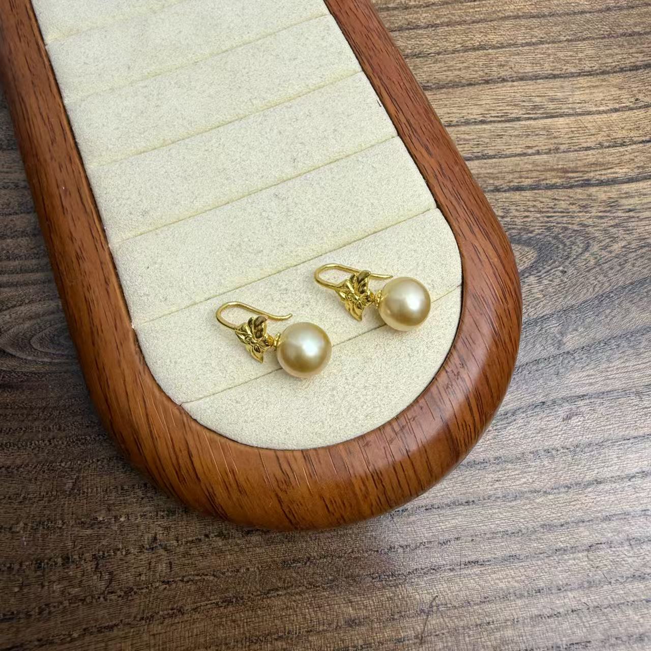 足金金珠耳环耳饰