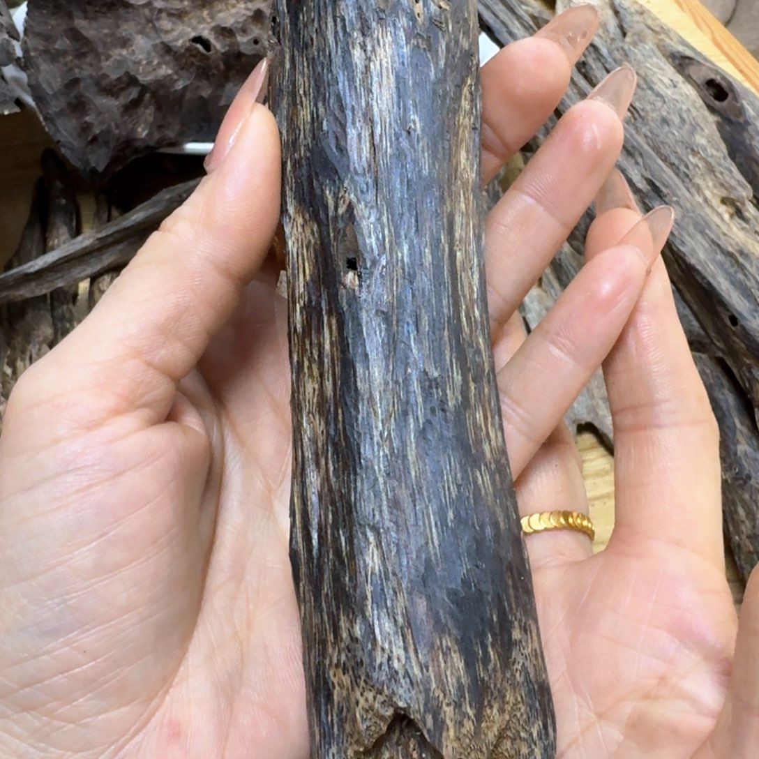 沉香沉香枕Z*i块料奇楠虫漏101克
