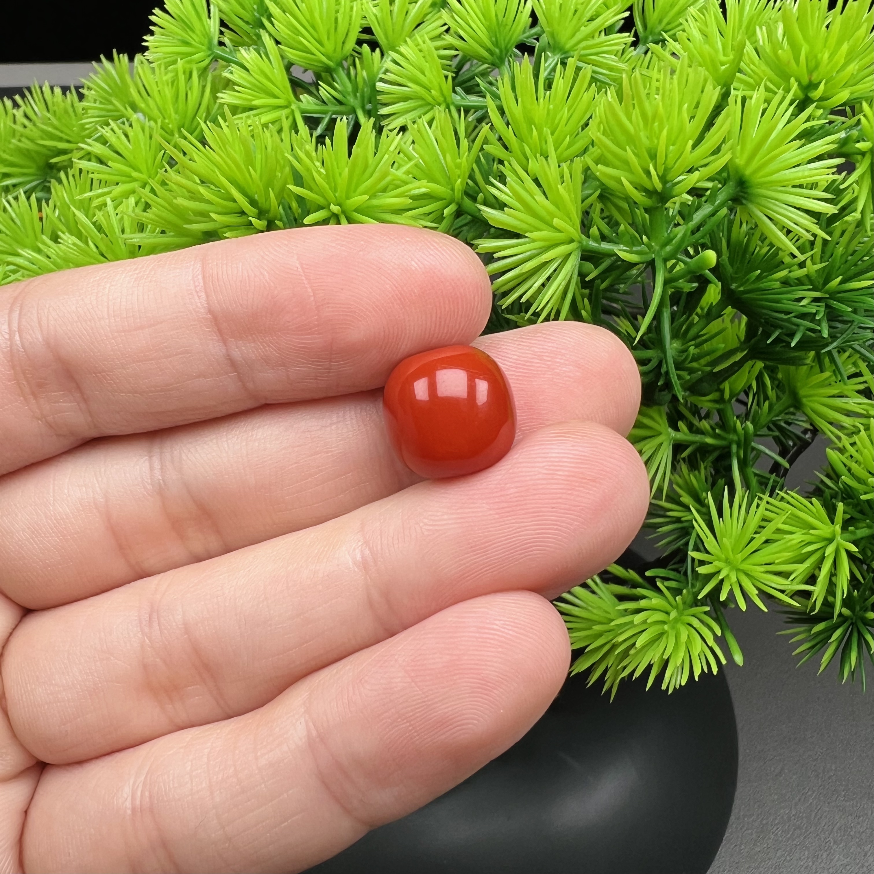 天然无优化南红玛瑙文玩配饰配珠满色肉老型珠卡13*12mm多样性发