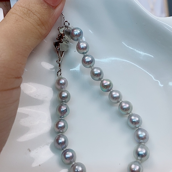 海水珍珠手串未镶嵌真多麻7-8mm