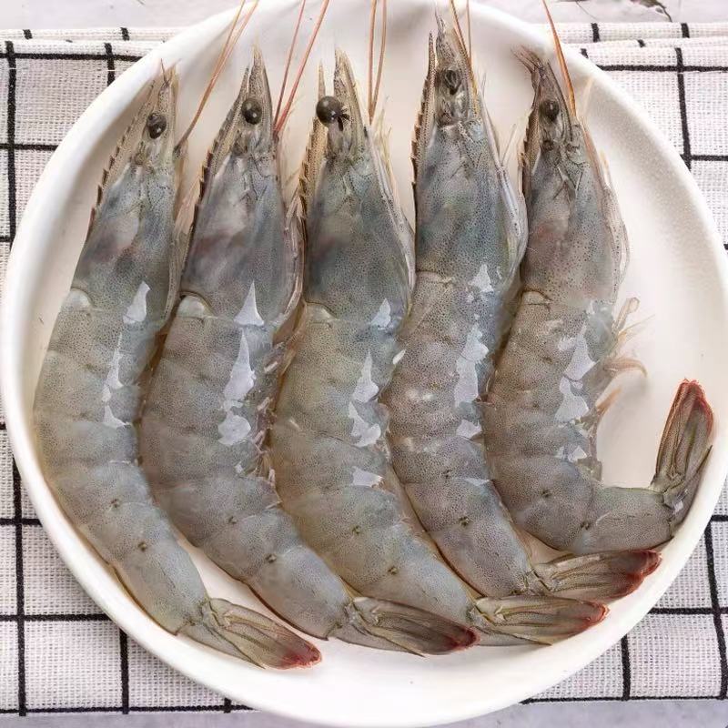 C33【海水大虾3斤送1斤共到手4斤】 肉质鲜甜脆嫩14-17cm一盒4斤50-60只 今天发明天到 牛