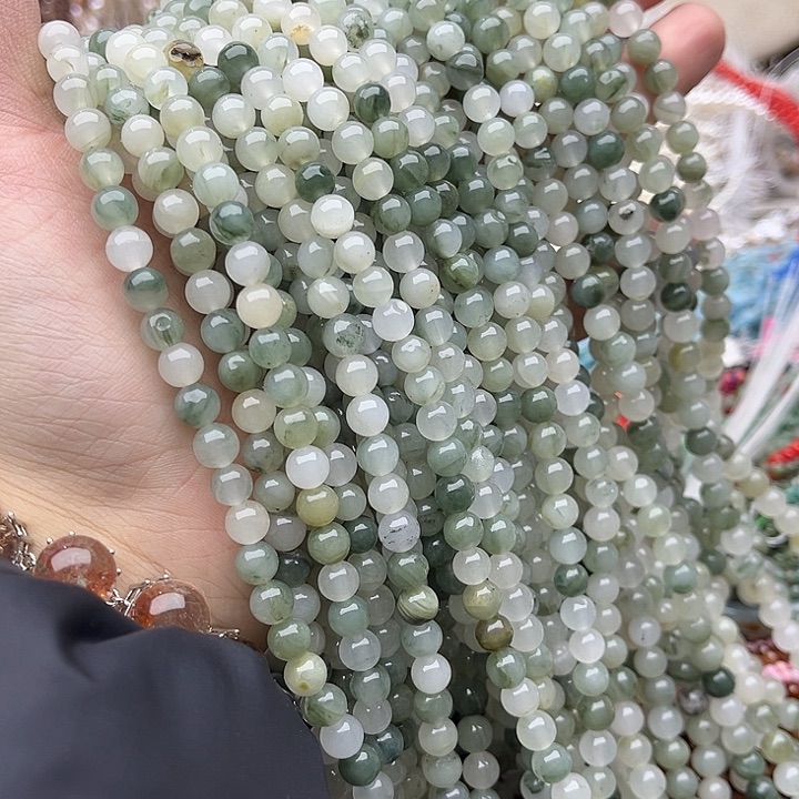 玛瑙/玉髓未镶嵌珠宝半成品2条6mm左右天山翠