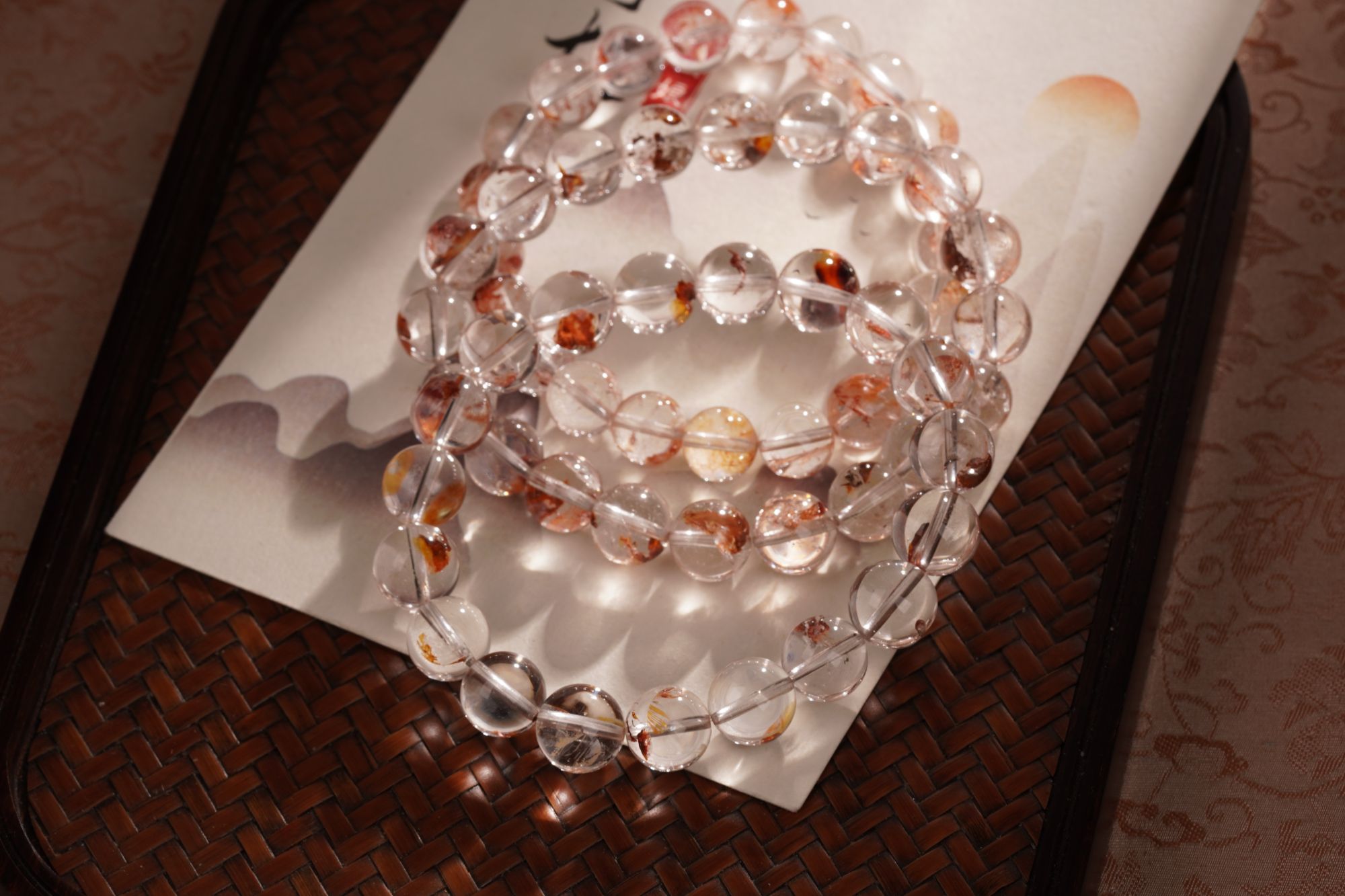 天然胶花水晶单圈手串—多样性发其一