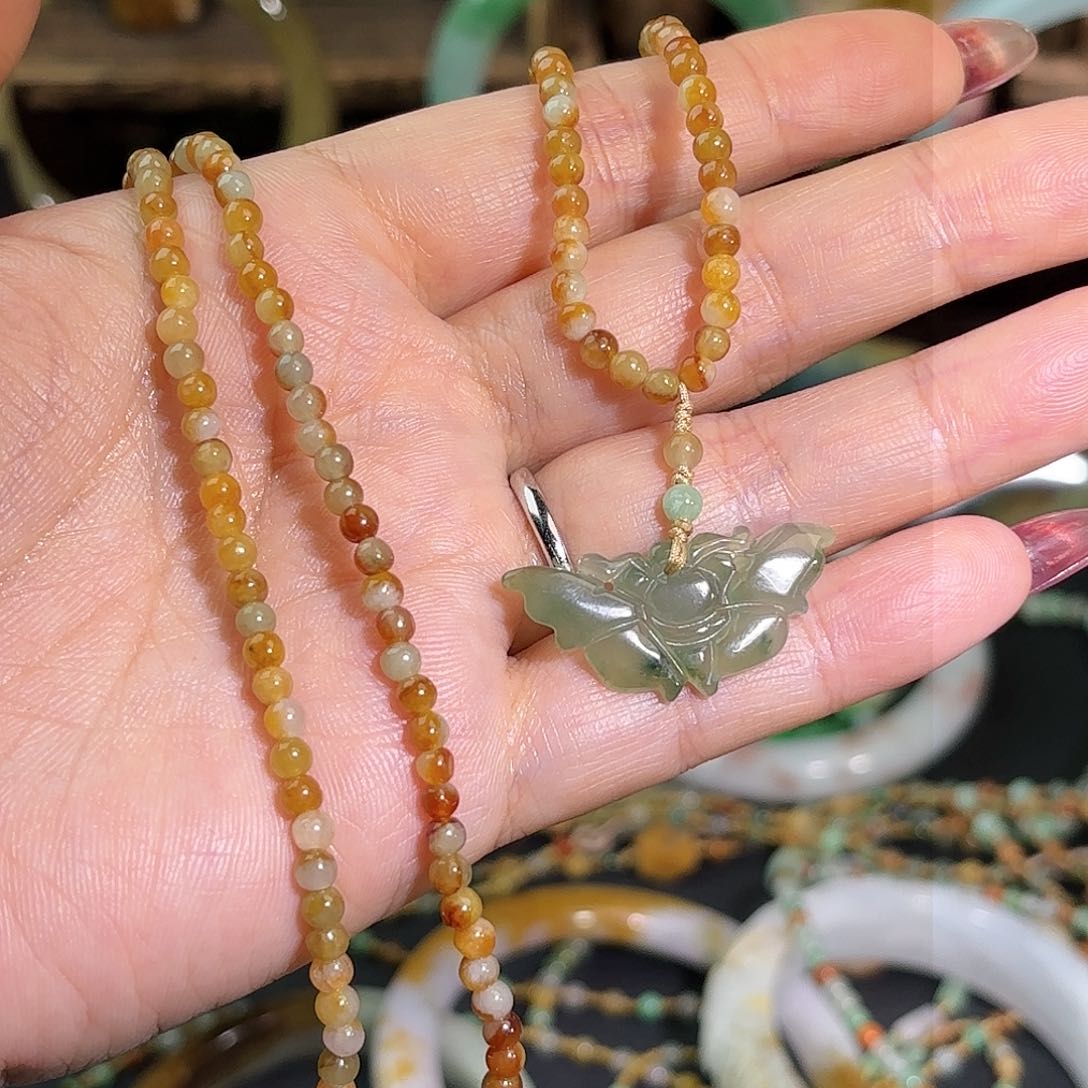 翡翠手链未镶嵌冰黄翡