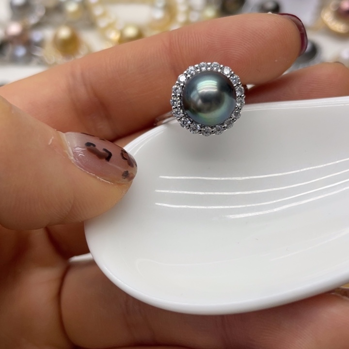 海水珍珠戒指银S925镶嵌