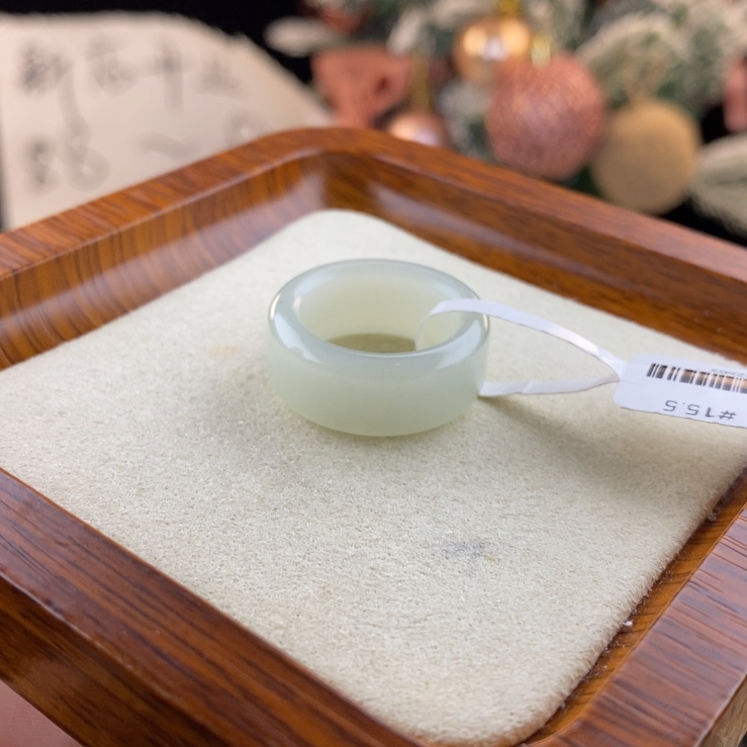 和田玉未镶嵌戒指港15.5