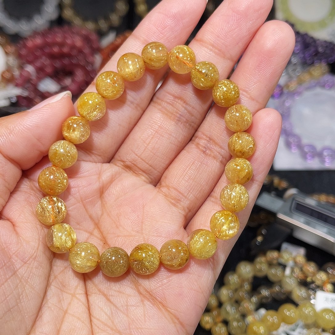 发晶手串未镶嵌金发8.5m