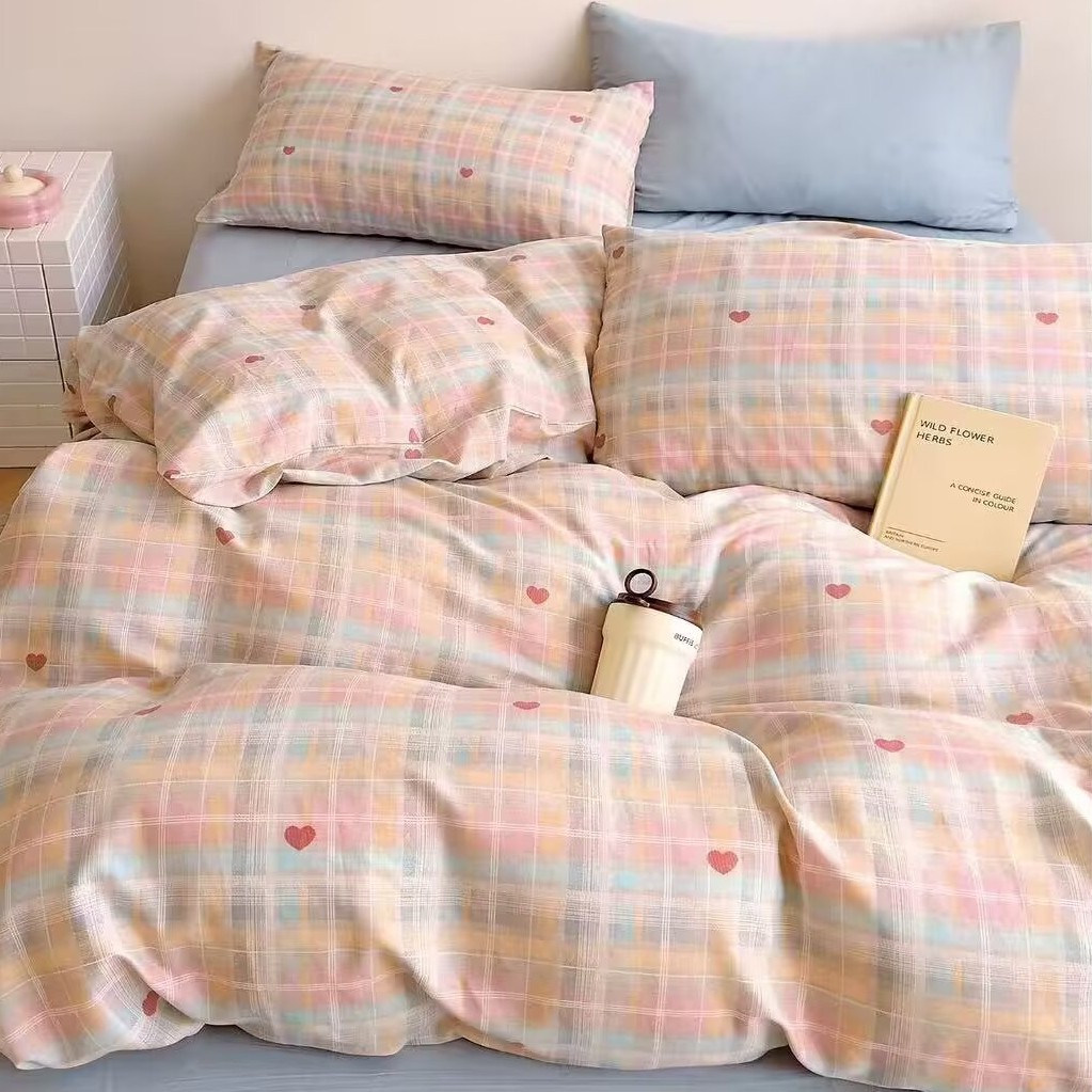 文文家全棉有氧双层纱床单被套单件柔软细腻多款花型床品