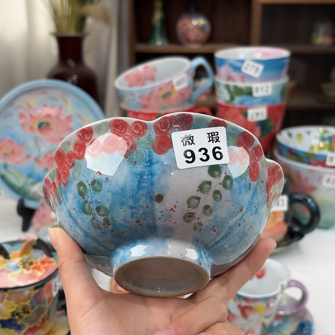 瓷片景德镇手绘高温釉下彩陶瓷茶具