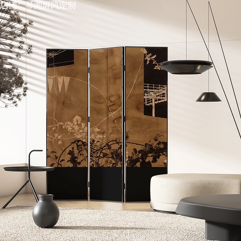 两只老虎专属法式南洋风高端屏风隔断客厅可折叠移动轻奢中免安装