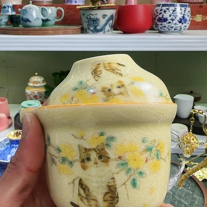 青花瓷器茶具套装旅行套装茶叶罐玻璃杯