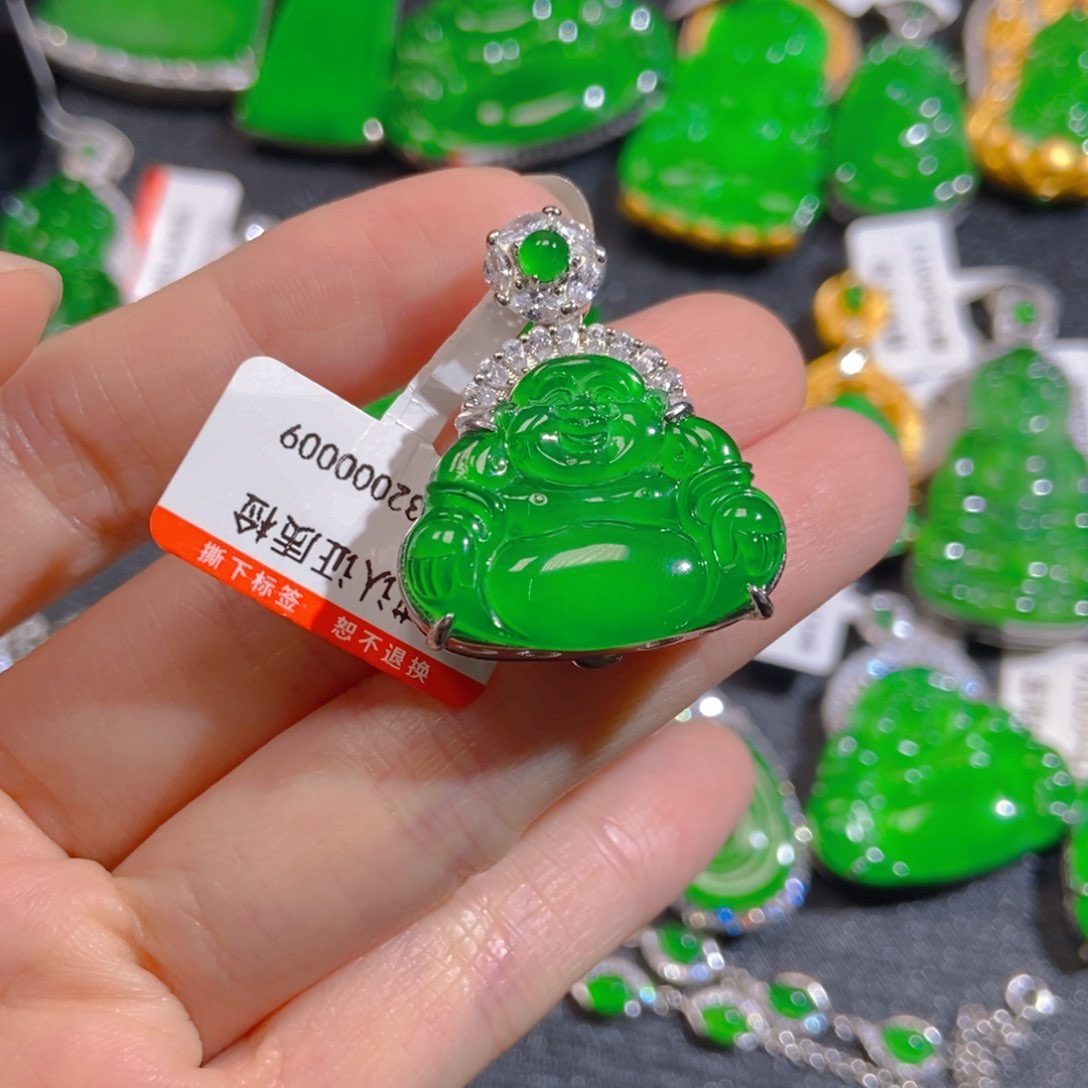 翡翠银S925镶嵌吊坠(不含链)