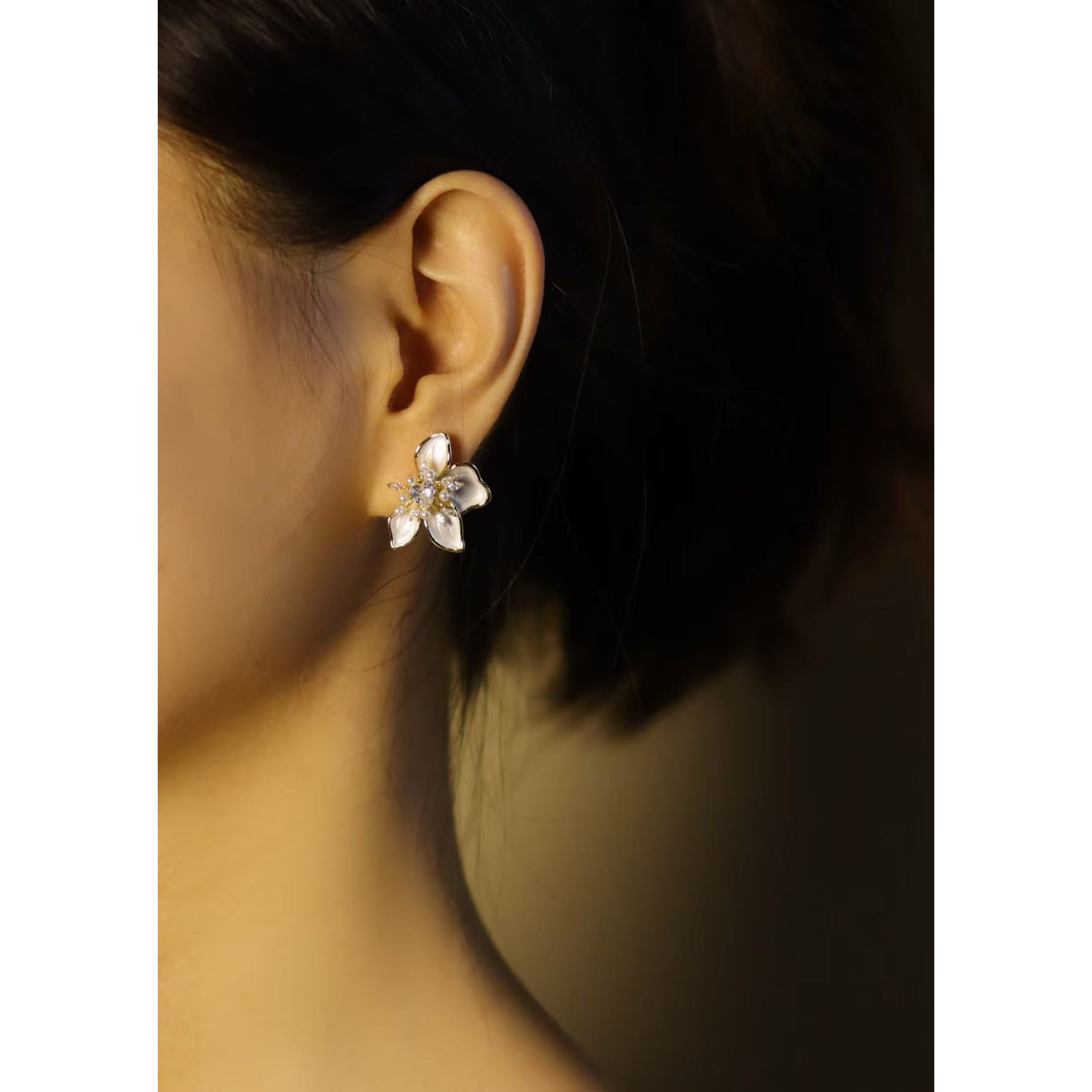 铜合金锆石耳饰 梵2367时尚百搭耳饰