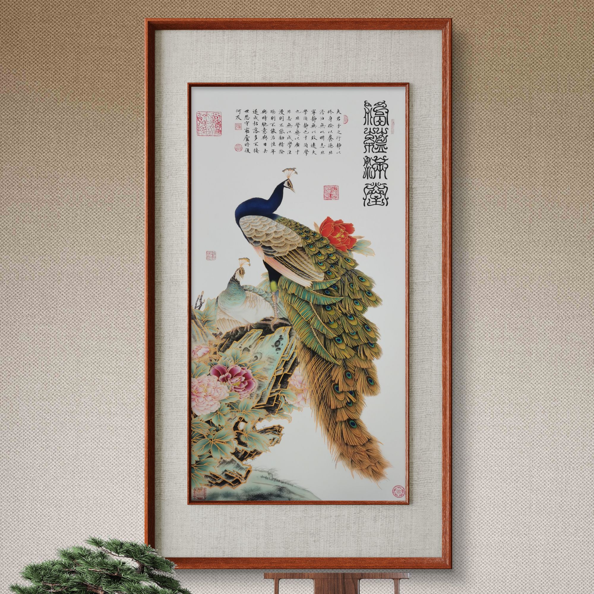 王紫芸作品《福蕴满堂》杭州锦丝绫布软装裱