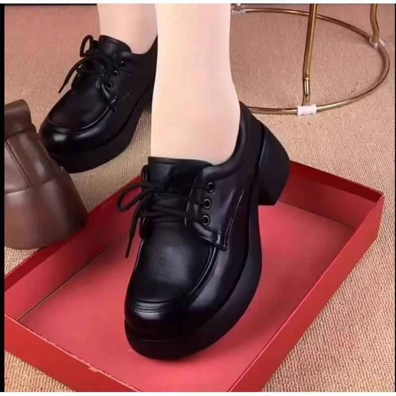 乐福鞋女春秋季女鞋英伦风小皮鞋厚底时尚百搭软底单鞋女休闲鞋