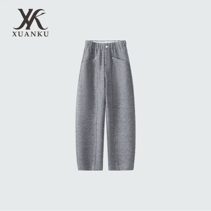 【CHAOKU】25绵羊毛加绒加厚抗皱抗起球冬季保暖显瘦休闲裤女裤2677