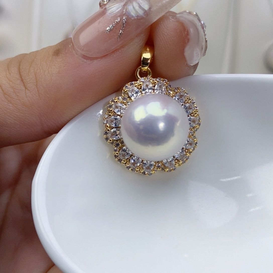 淡水珍珠吊坠(赠链)钛钢