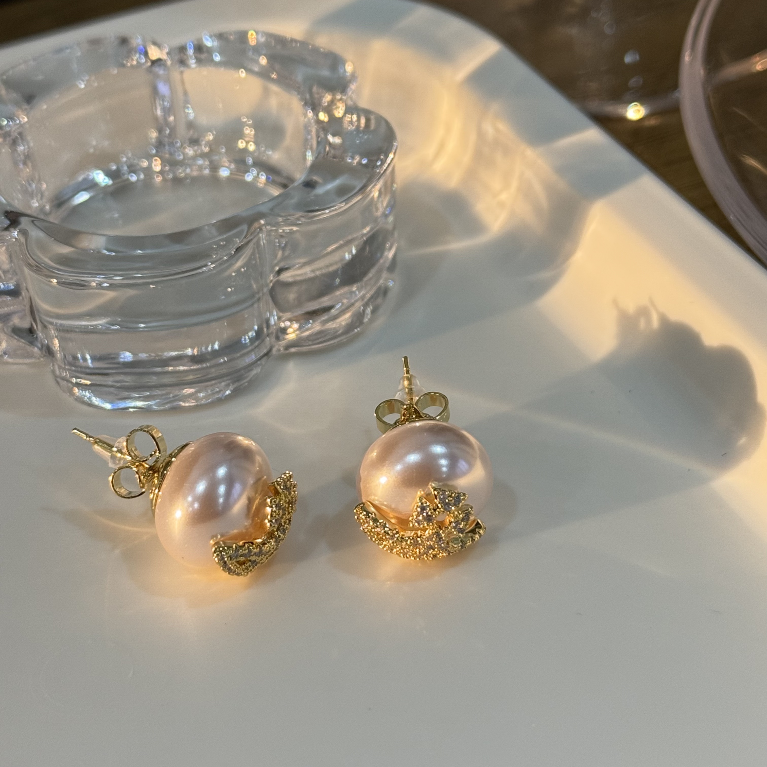 铜合金仿珍珠耳饰 HRY0-铜合金星球时尚珍珠耳钉HRY0-1313