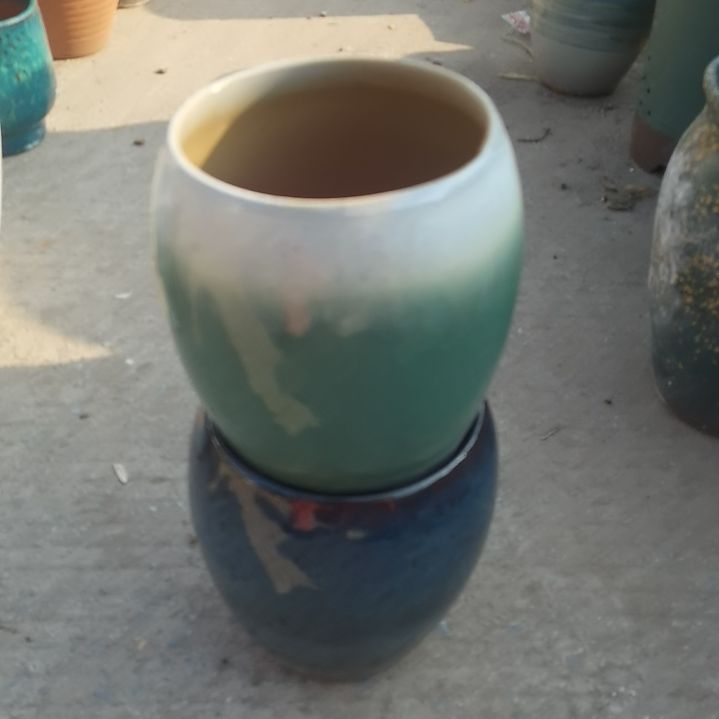 红陶15/20瑕疵两个盆