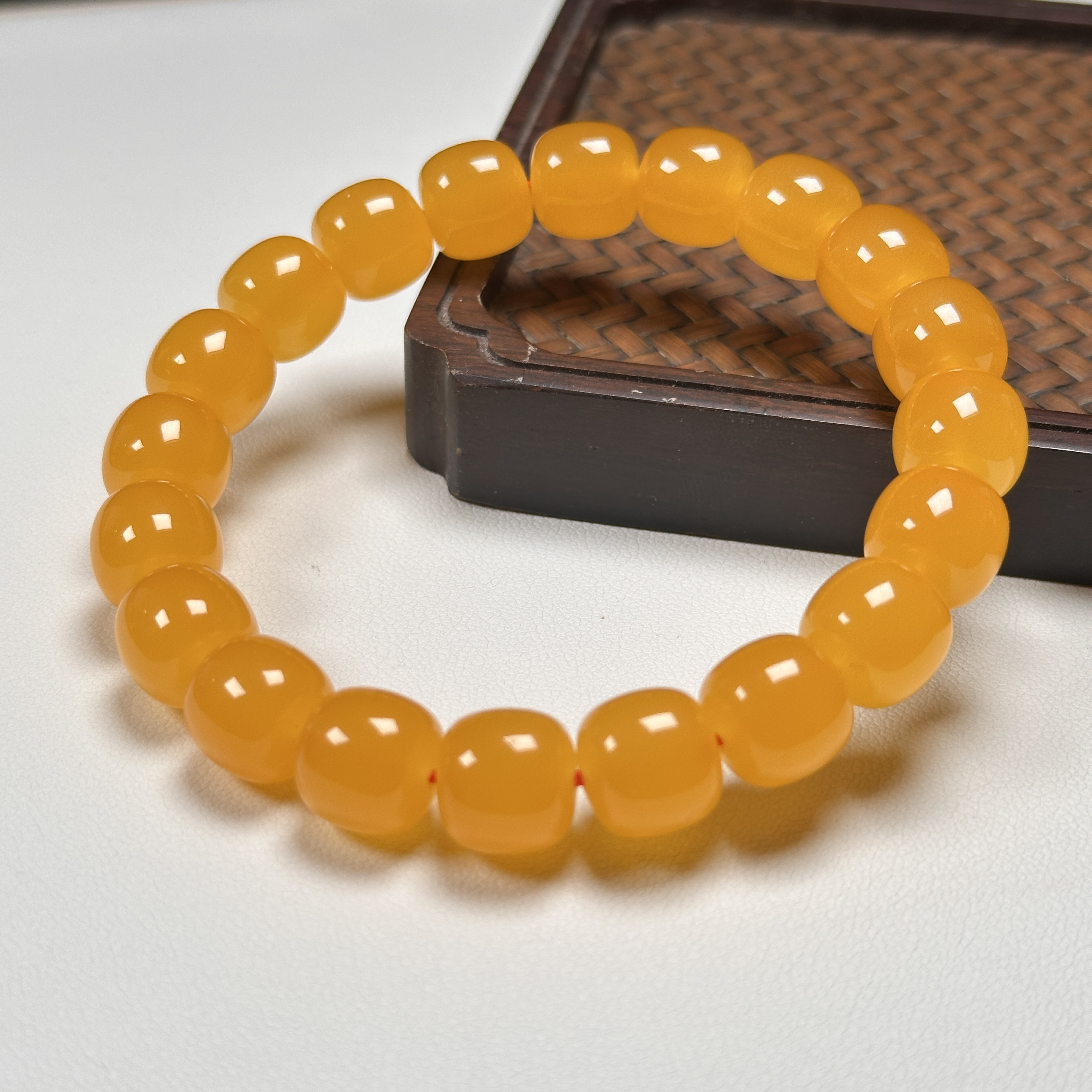 【欣晨珠宝】天然原矿 蜜蜡芬达橘色同料11×10mm老型单圈