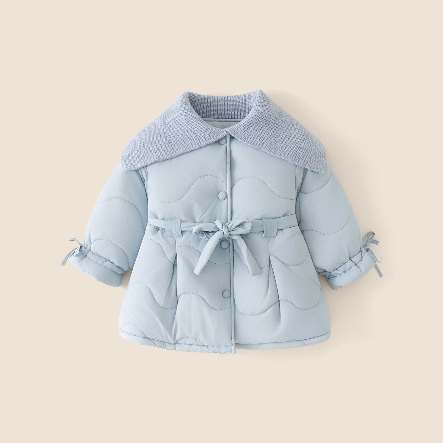 【专柜同款】冬季女童时尚休闲可爱翻领披肩保暖中长外套DGW57563