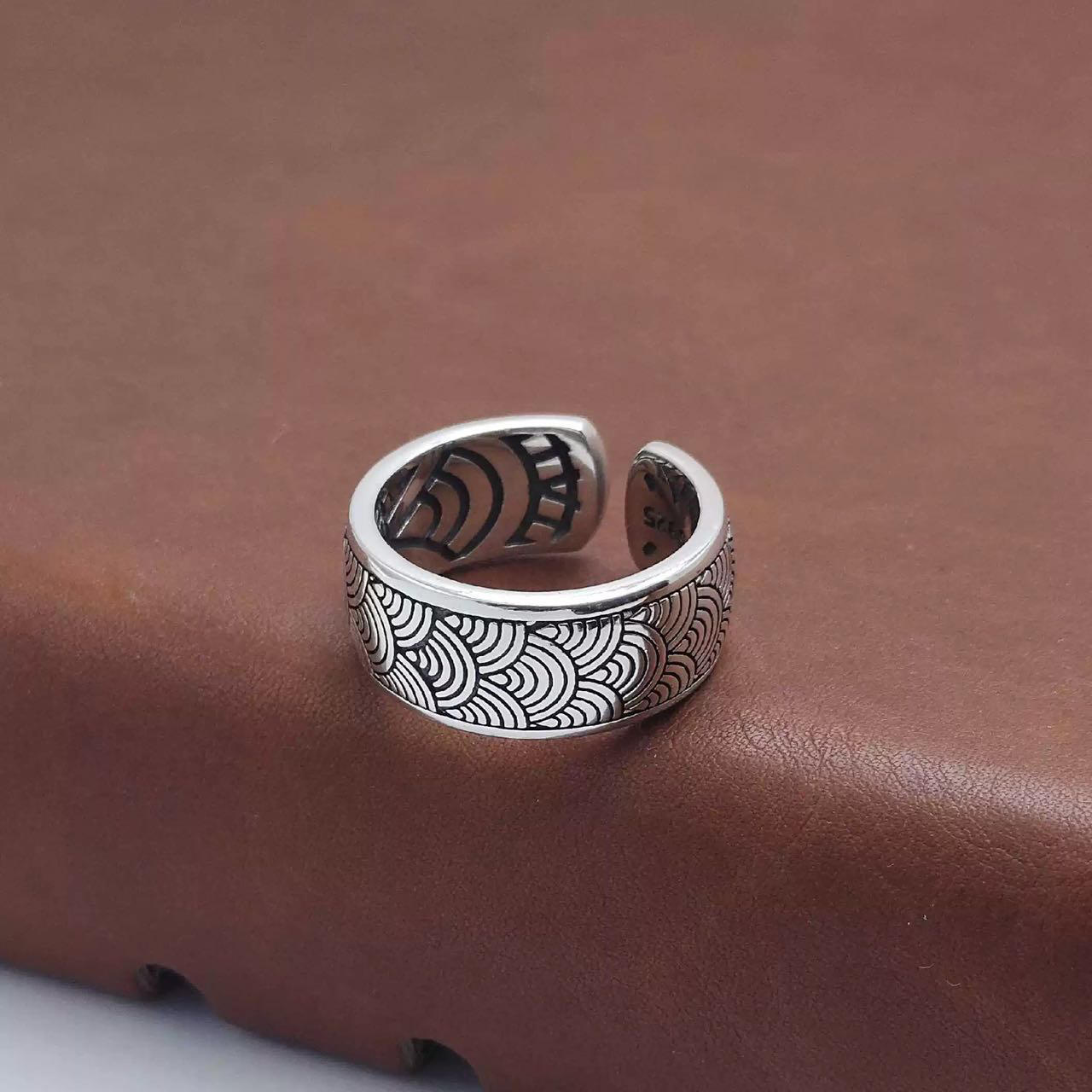 925银戒指 拜合提亚尔纯银戒指民族风百搭时尚可调节复古情侣开口